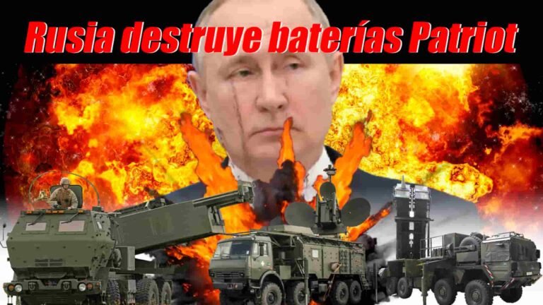 vehículos de guerra debajo fuego detrás, Putin en grande en el centro de titulo Rusia destruye baterías