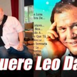 A la izquierda Leo Dan en un estudio de grabación, a la derecha Leo Dan en la contratapa de un disco, titulo dice, Muere Leo Dan